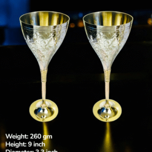 Nakkashi Flower Design Drinking Glass | Pure Lead‑Free Brass with Brass Polished Finish | Traditional Handcrafted Premium Luxury Tableware