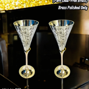 Nakkashi Flower Design Drinking Glass | Pure Lead‑Free Brass with Brass Polished Finish | Traditional Handcrafted Premium Luxury Tableware