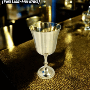 Solid Plain Brass Goblet | Pure Lead‑Free Brass | Traditional Handcrafted Premium Drinking & Tableware Goblet