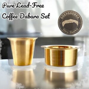 Grehshobha Pure Lead-Free Brass Coffee Dabara Set (Glossy Finish) – Traditional South Indian Filter Coffee Davara Tumbler Set | Food-Safe, Non-Toxic, Tarnish Resistant | Ideal for Daily Morning Brew, Festive Decor & Gifting