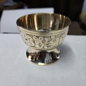 Grehshobha Premium Kansa Ice Cream Bowl Set with Elegant Etching | Traditional Bronze Tableware