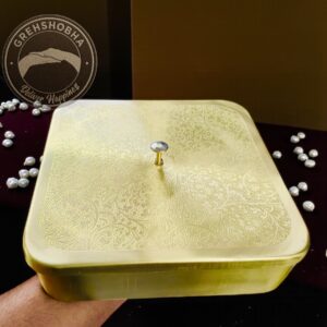 Grehshobha Pure Brass Masala Box | Lead Free Brass Spice Container | Traditional Indian Masala Dabba for Kitchen