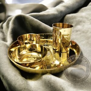 Grehshobha Pure Kansa Bronze Dinner Set Lead Free Traditional Indian Thali Set