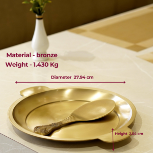 Grehshobha Premium Kansa Baby Set with One Plate | Traditional Pure Metal Baby Utensil
