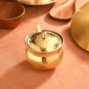 Grehshobha Pure Brass Ghee Pot – Traditional Brass Ghee Container for Pooja & Kitchen
