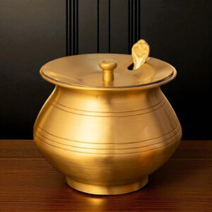 Grehshobha Pure Brass Ghee Pot | Lead Free Traditional Ghee Container