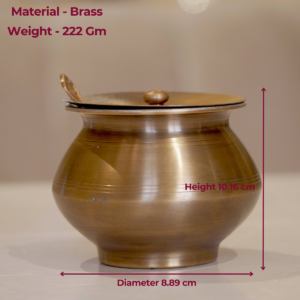 Grehshobha Pure Brass Antique Ghee Pot | Lead Free Traditional Pooja Ghee Pot
