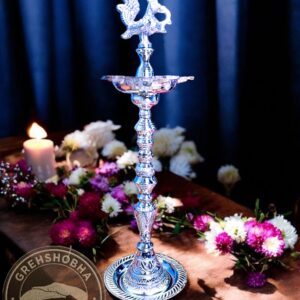 Grehshobha Pure Brass Kuber Silver Diya | Traditional Dhan Kuber Diya for Puja & Home Décor