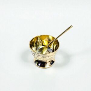 Grehshobha Kansa Ice Cream Bowl with Rounded Base and Elegant Etching | Traditional Bronze Serving Bowl